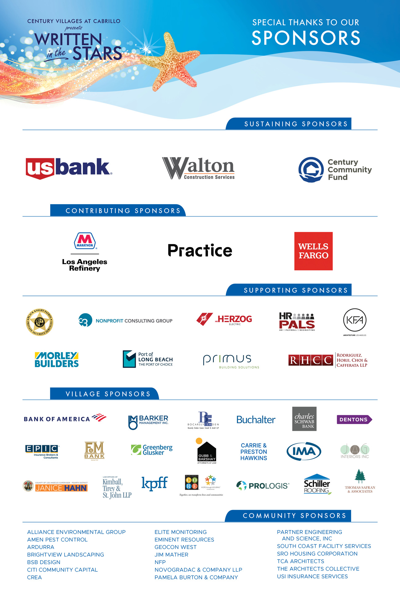 List of 2025 sponsors.